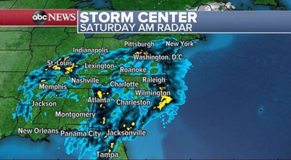 PHOTO: Rain is covering much of the eastern half of the U.S. on Saturday morning.