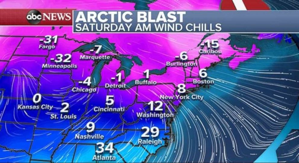 PHOTO: The chill will return to the Midwest and Northeast on Saturday.