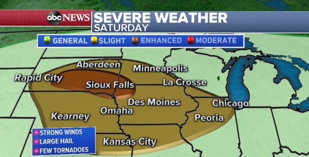 PHOTO: Severe storms are possible in the Plains on Saturday.