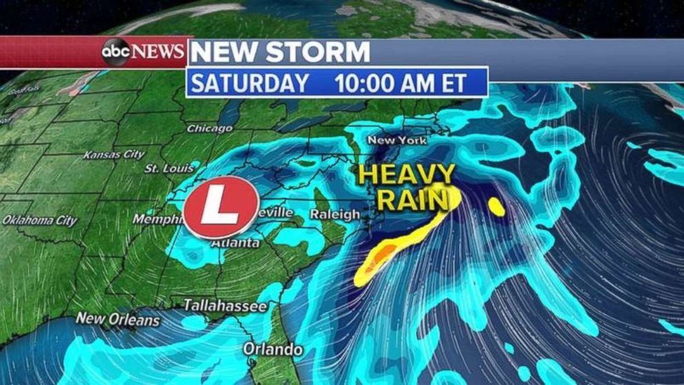 PHOTO: The Northeast will see heavy rain on Saturday.