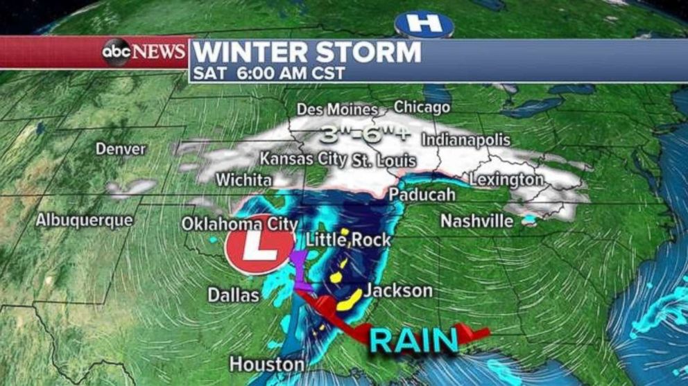 PHOTO: The storm could bring 3 to 6 inches of snow in Missouri, Iowa and Chicago.