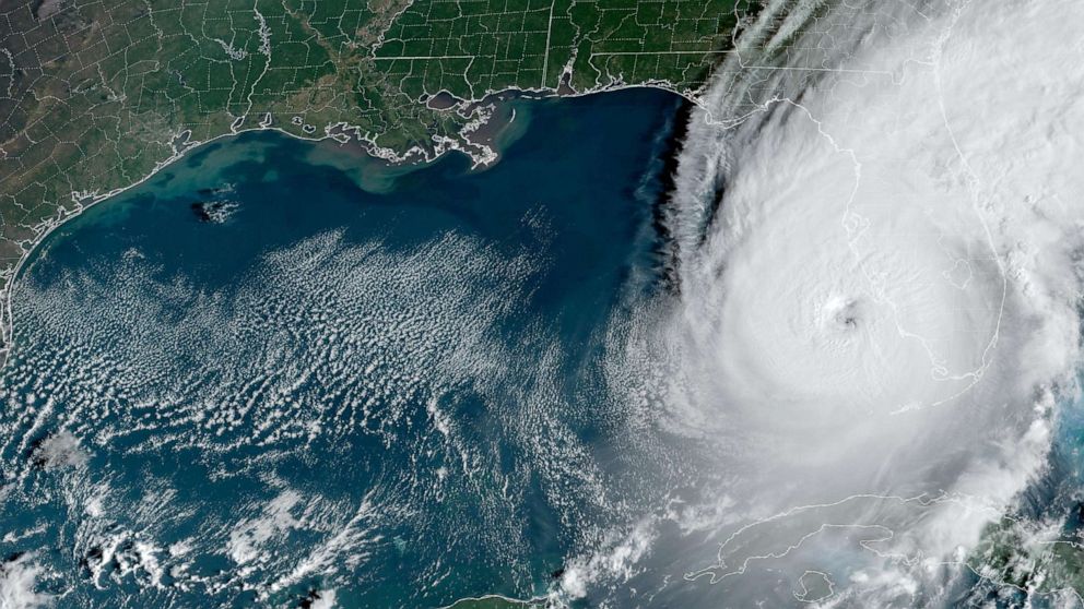 PHOTO: Hurricane Ian spins off the west coast of Florida in a satellite image taken at 9:26am ET, Sept. 28, 2022.