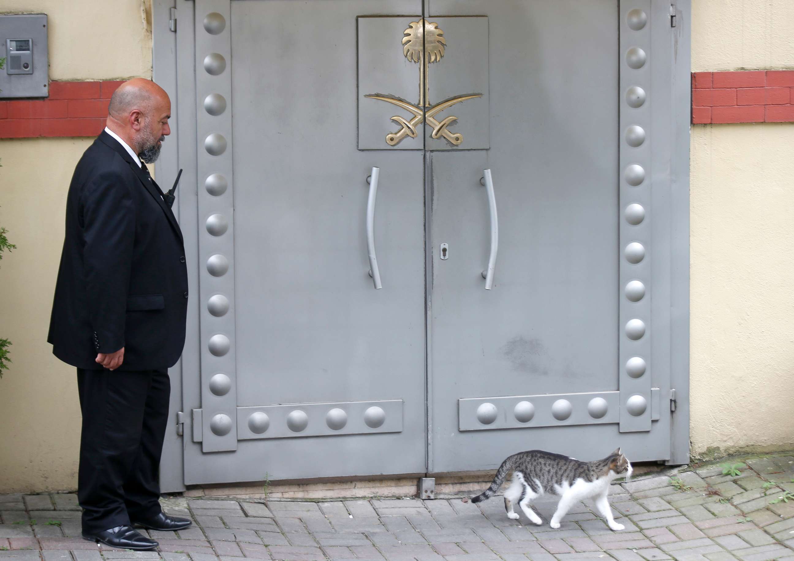PHOTO: A security guard stands outside Saudi Arabia's Consulate in Istanbul, Oct. 15, 2018.