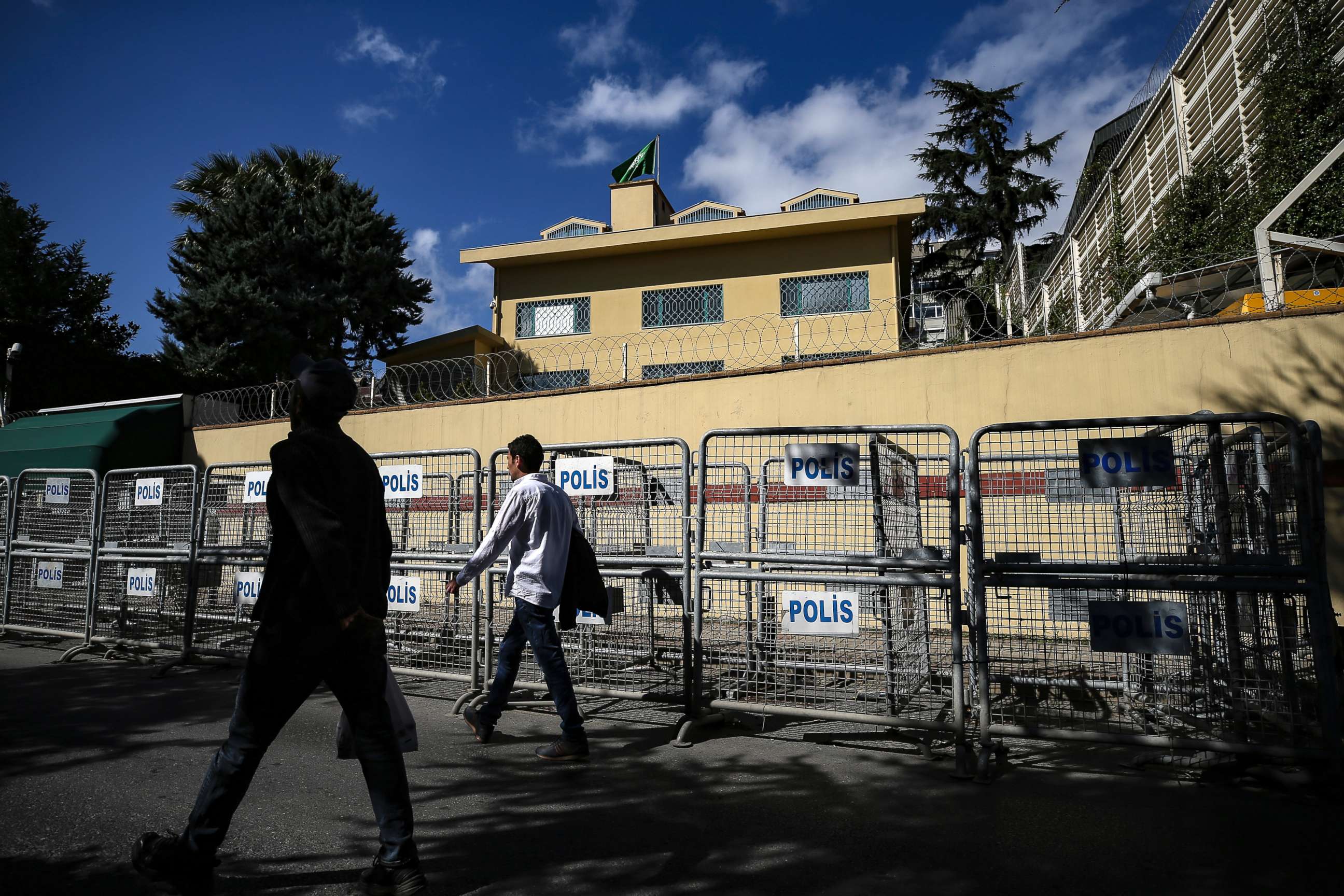 PHOTO: People walk past the Saudi consulate in Istanbul, Oct. 7, 2018.