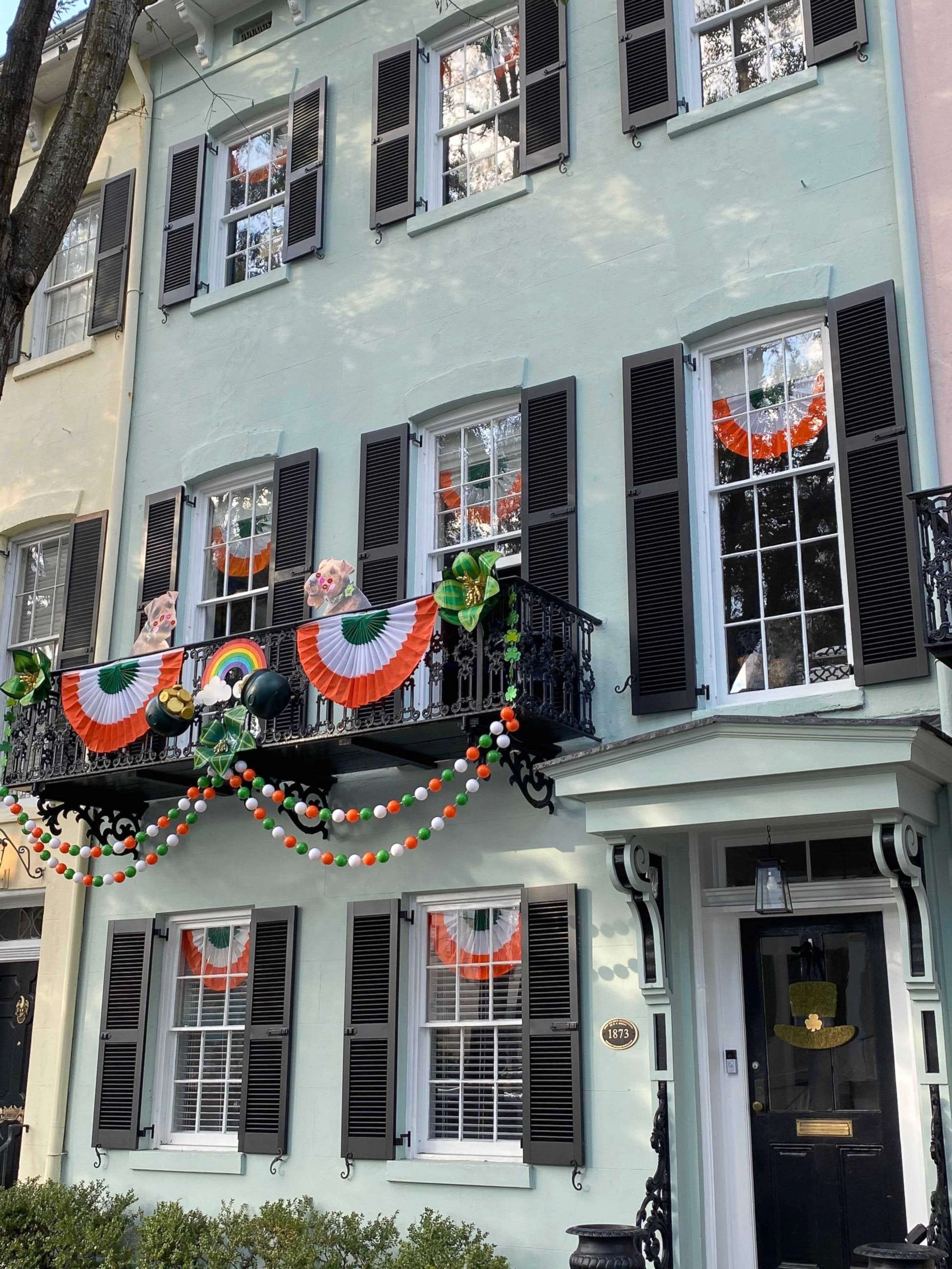 PHOTO: A home in Savannah, Georgia, decorated for Saint Patrick's Day.