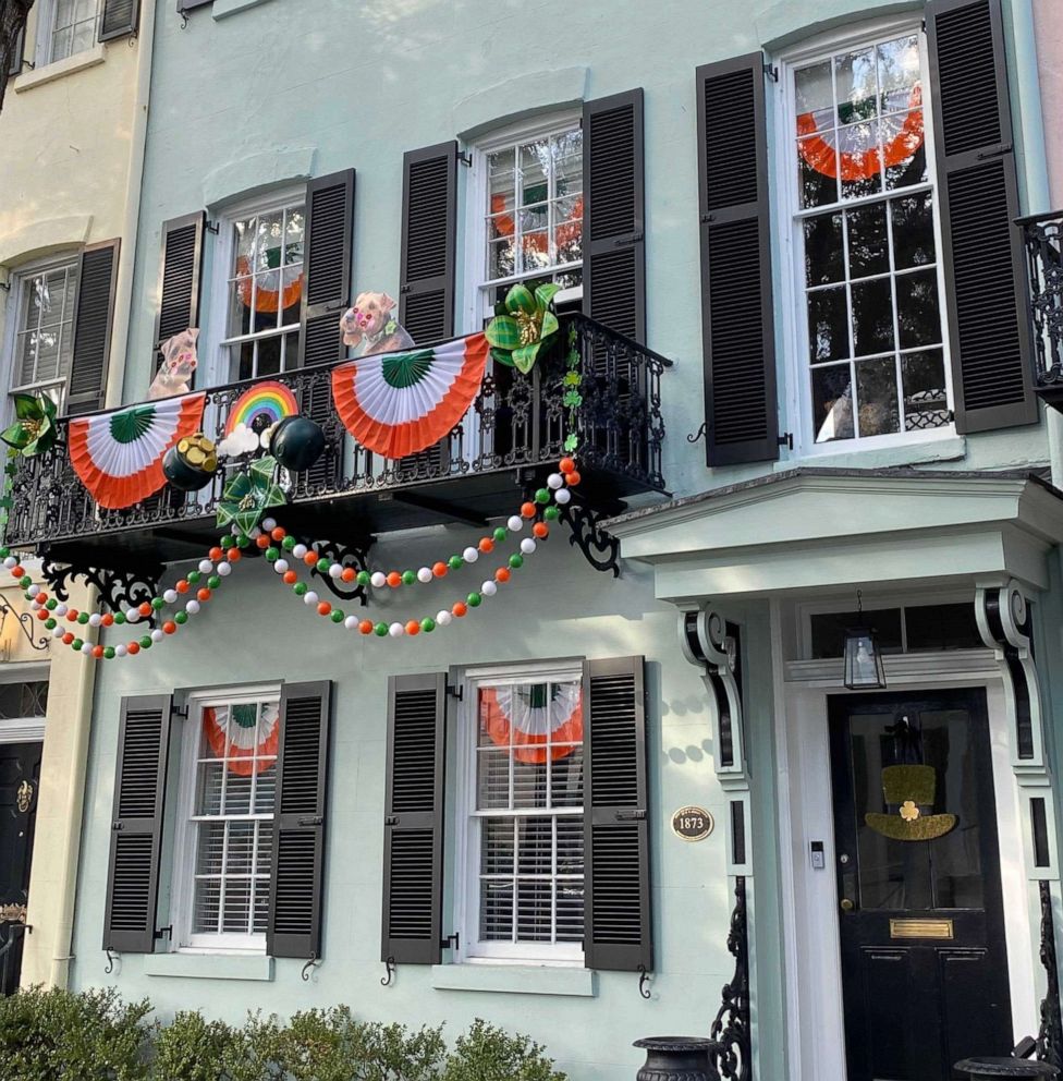 PHOTO: A home in Savannah, Georgia, decorated for Saint Patrick's Day.