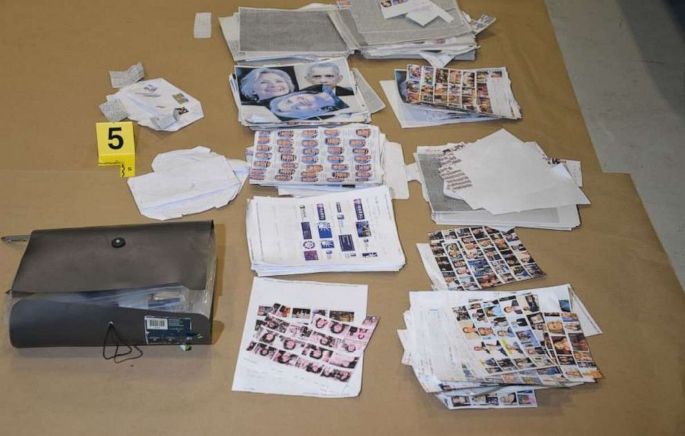 PHOTO: Defense filings ahead of the sentencing of mail bomber Cesar Sayoc included binders full of photos of prominent Democrats.