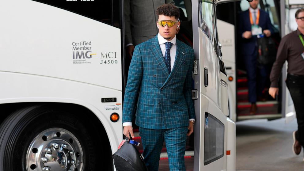 PHOTO: Kansas City Chiefs quarterback Patrick Mahomes arrives prior to Super Bowl LIX against the Philadelphia Eagles, Feb. 9, 2025, in New Orleans.