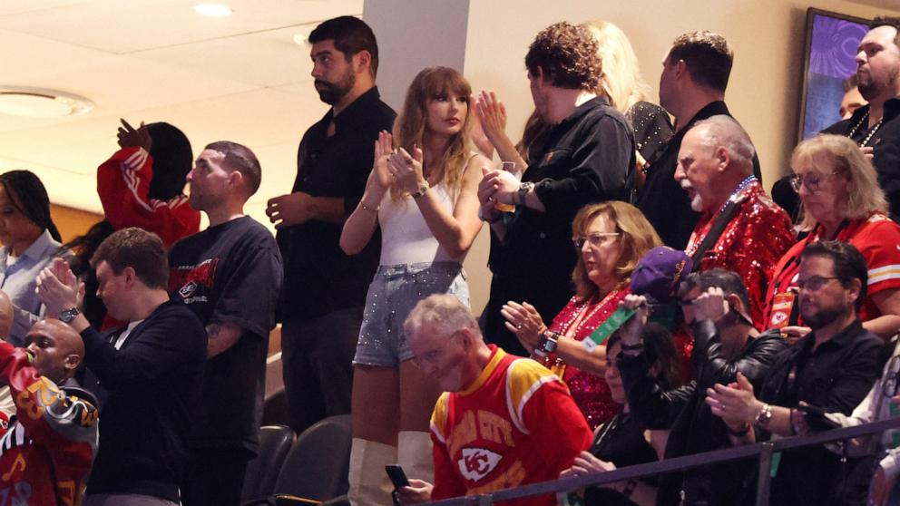 PHOTO: Taylor Swift in her suite during Super Bowl LIX in New Orleans, Feb. 9, 2025.