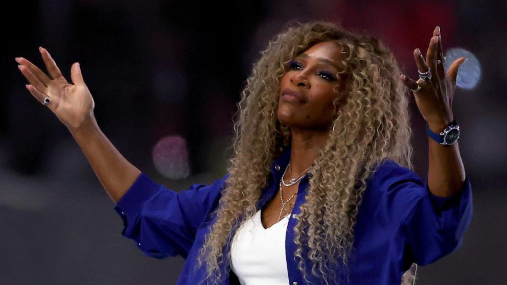 PHOTO: Serena Williams performs during the Super Bowl LIX Halftime Show, Feb. 9, 2025 in New Orleans.