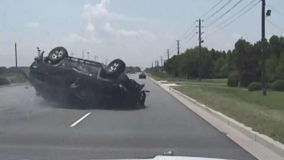 Dashcam Video Shows Wild Police Chase End With Car Rolling And Ejecting Driver ABC News