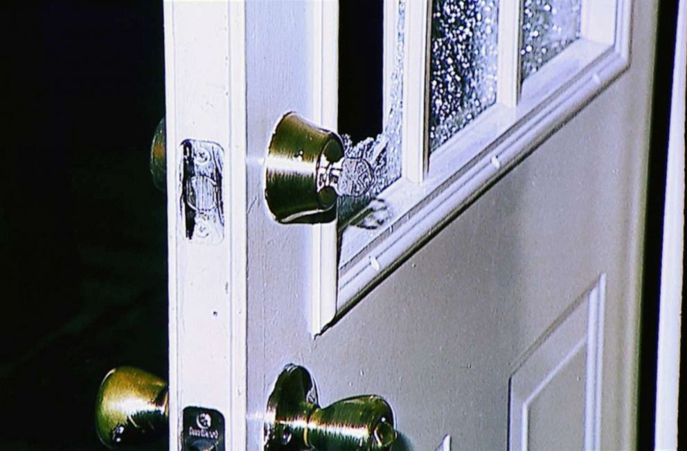 PHOTO: On Jan. 11, 1999, David Temple says he came home to what looked like a home invasion. The gate was open and a window on the door had been broken. 