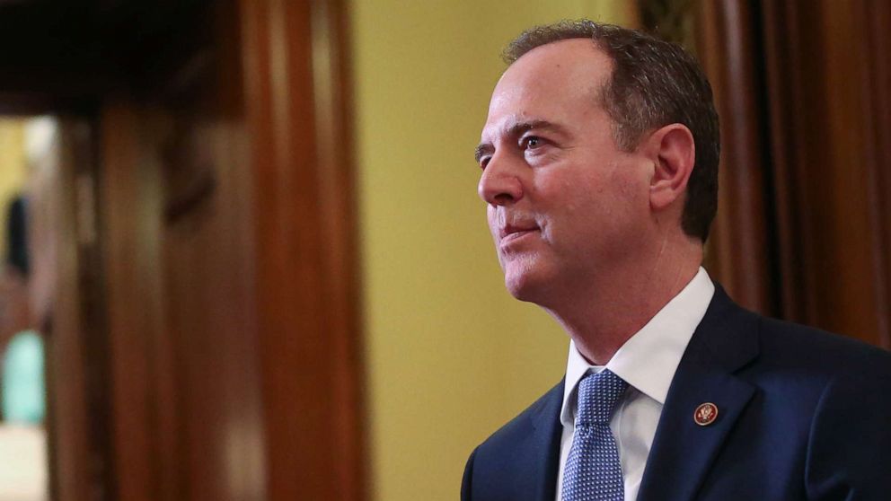 PHOTO: Adam Schiff departs the Senate chamber at the U.S. Capitol after the Senate impeachment trial of U.S. President Donald Trump concluded on February 5, 2020 in Washington, DC.