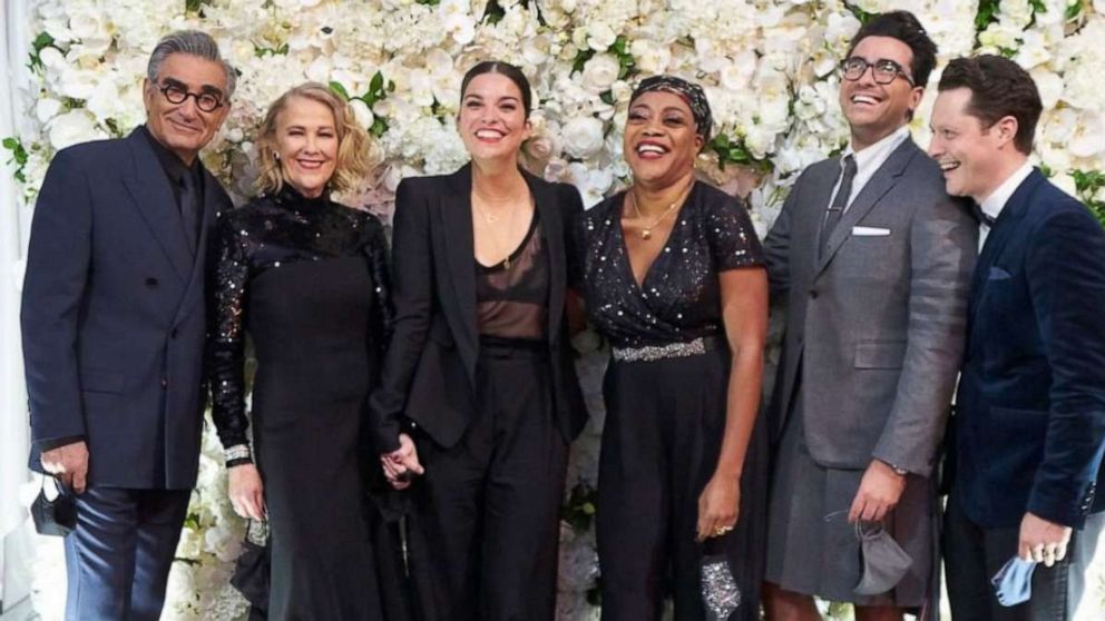 PHOTO: In this image posted to the Schitt's Creek Instagram page, the cast pose before the 72nd Emmy Awards, Sept. 20, 2020.