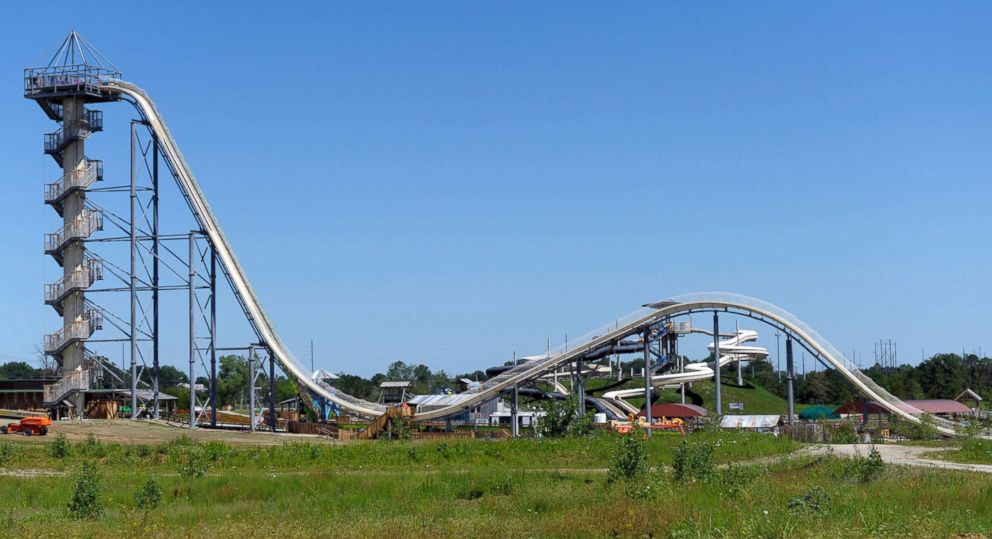 PHOTO: A general view of the Verruckt waterslide at the Schlitterbahn Waterpark in Kansas City, Kan., July 8, 2014, before its scheduled opening on July 10.