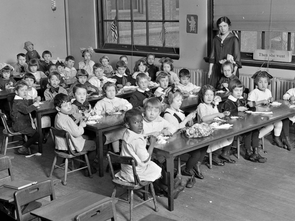 PHOTO: Children in a classroom, circa 1919-1929.