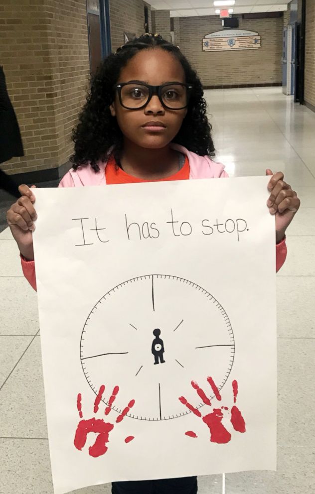 PHOTO: Mari Copeny, a 10-year-old activist known as "Little Miss Flint," takes part in National School Walkout in Flint, Mich. April 20, 2018.