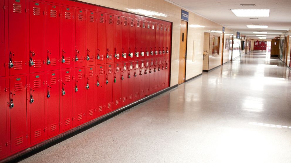 PHOTO: A high school hallway with lockers is pictured in this undated stock photo.