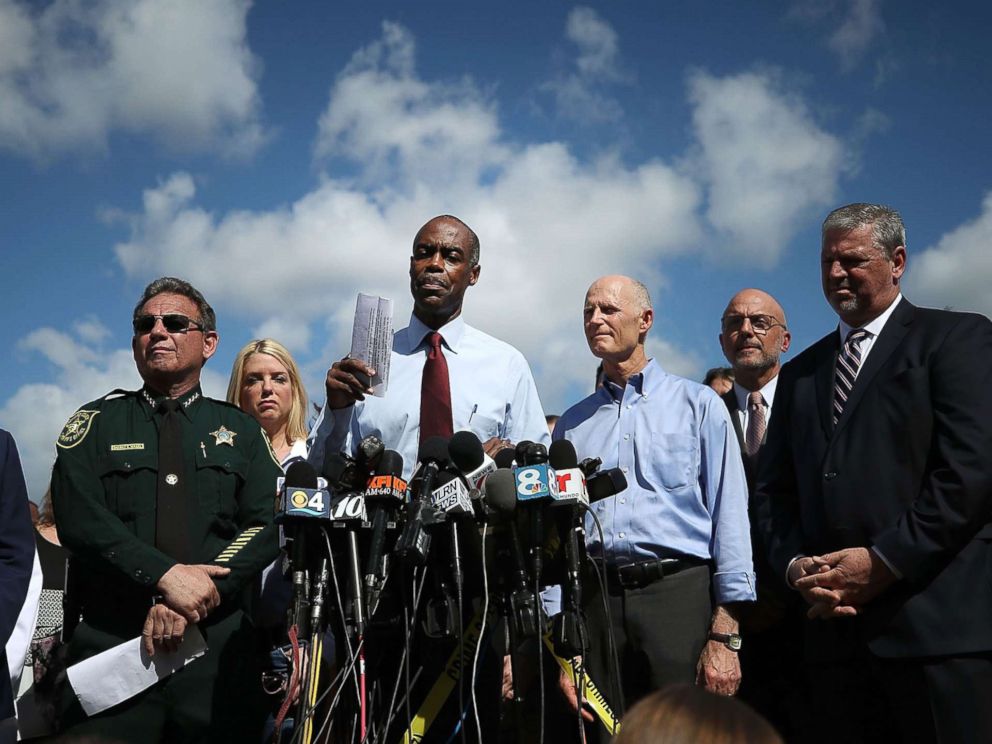 PHOTO: Broward County Superintendent of Schools, Robert W. Runcie, speaks to the media about the mass shooting at Marjory Stoneman Douglas High School where 17 people were killed, on Feb. 15, 2018, in Parkland, Fla.