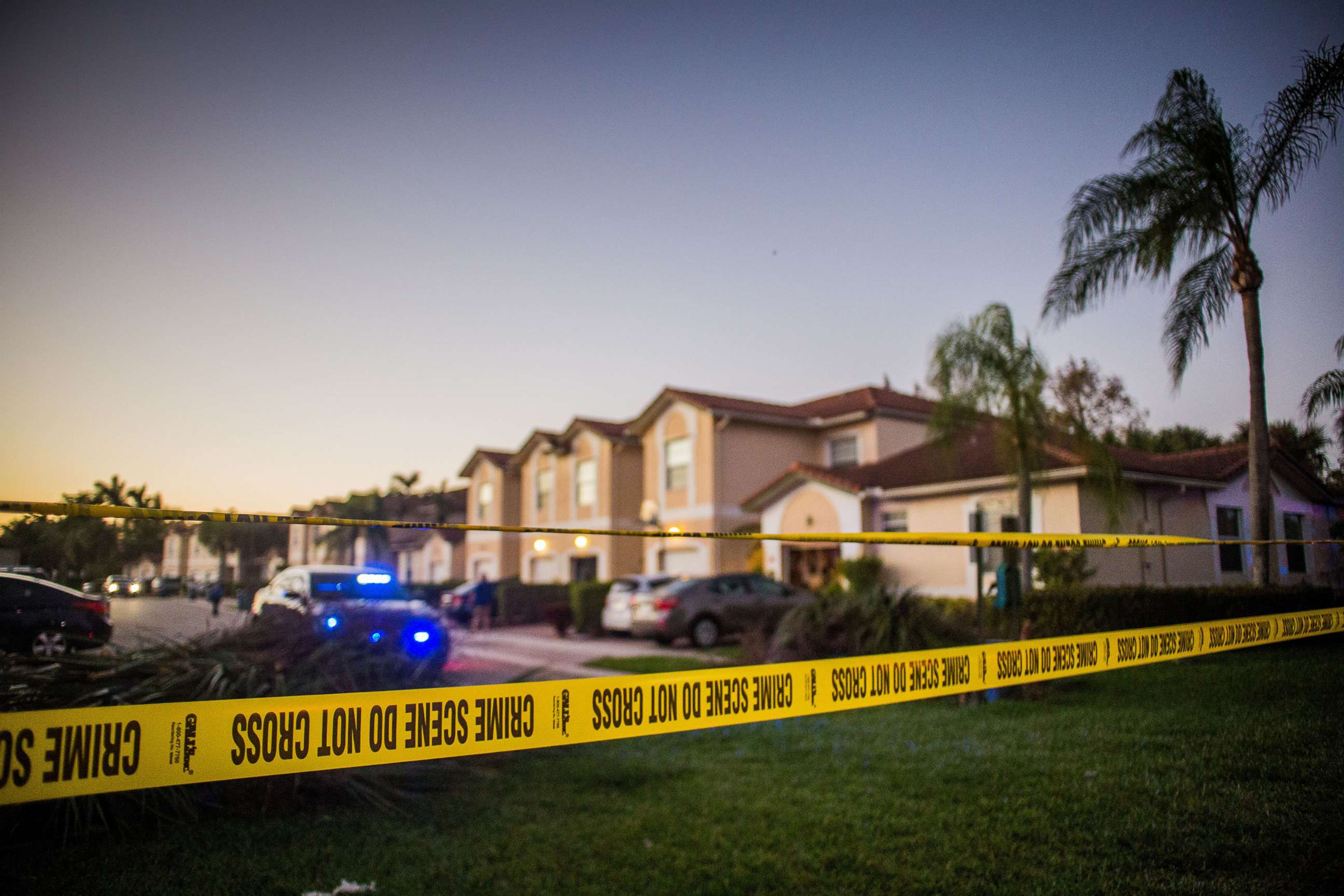 PHOTO: The police block off the Pelican Bay West subdivision of Wyndham Lakes, Feb. 14, 2018,  where gunman Nikolas Cruz lived, following a mass shooting at Marjory Stoneman Douglas High in Parkland, Fla.