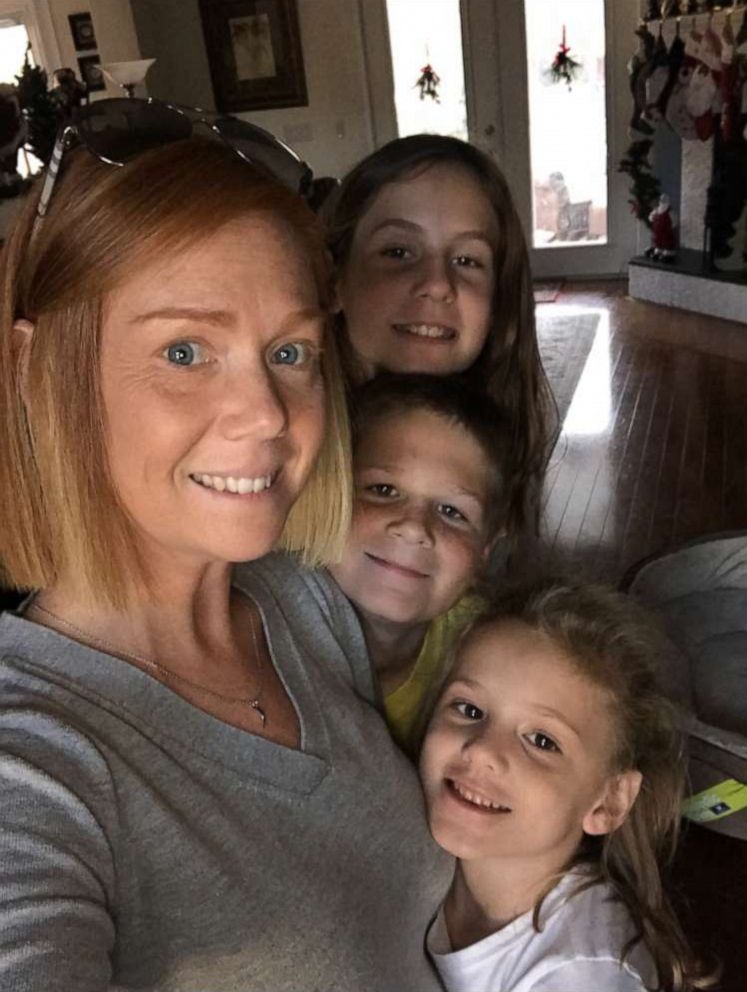 PHOTO: Kindergarten teacher Megan Carrigan with her children. Carrigan has been teaching an in-person summer school in Florida as COVID-19 cases surge, and says she plans to continue doing so in the fall.