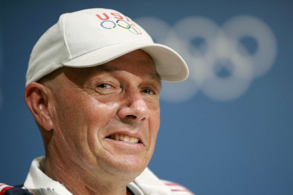 PHOTO: Mark Schubert, the women's head coach for the U.S. swimming team, attends a press conference prior to the Athens 2004 Summer Olympic Games at the main Olympic press center, Aug. 11, 2004, in Athens, Greece.