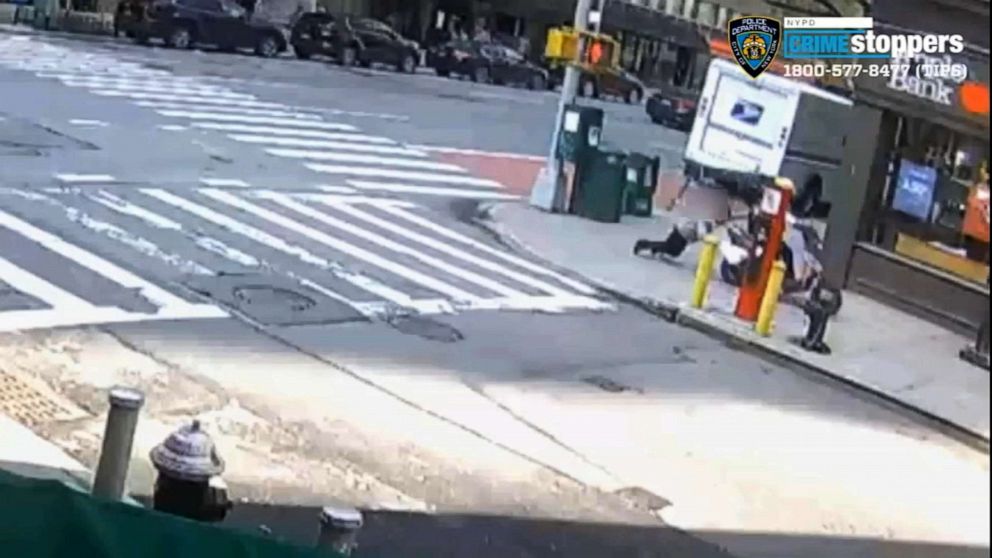 PHOTO: New York Poloce Department released video which shows a woman being dragged by a man on a motor scooter.