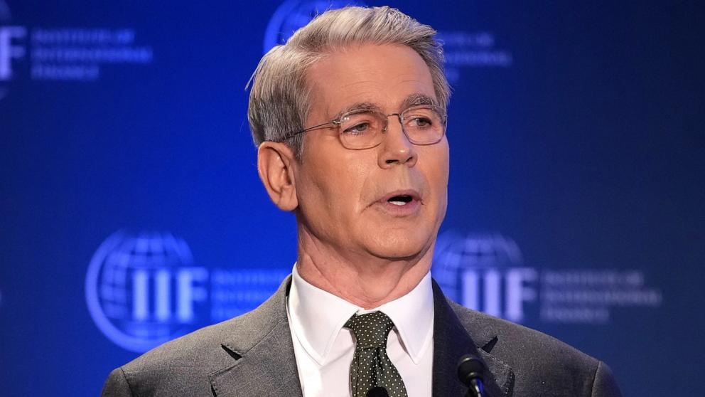 PHOTO: Treasury Secretary Scott Bessent delivers remarks during the International Finance Institute Global Outlook Forum, April 23, 2025 in Washington