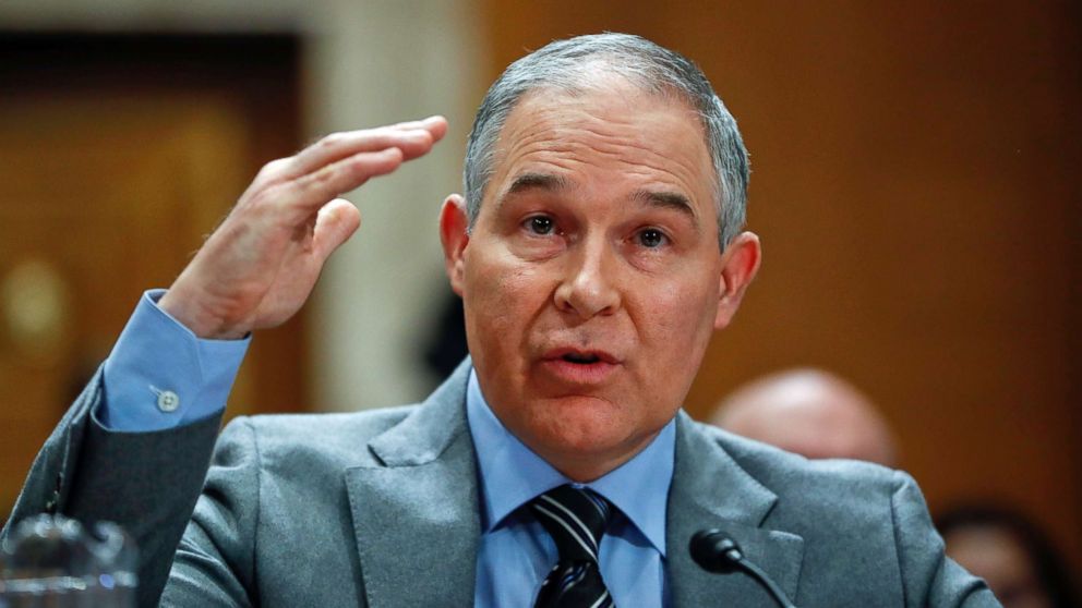EPA administrator Scott Pruitt testifies before the Senate Environment Committee on Capitol Hill in Washington, Jan. 30,2018.