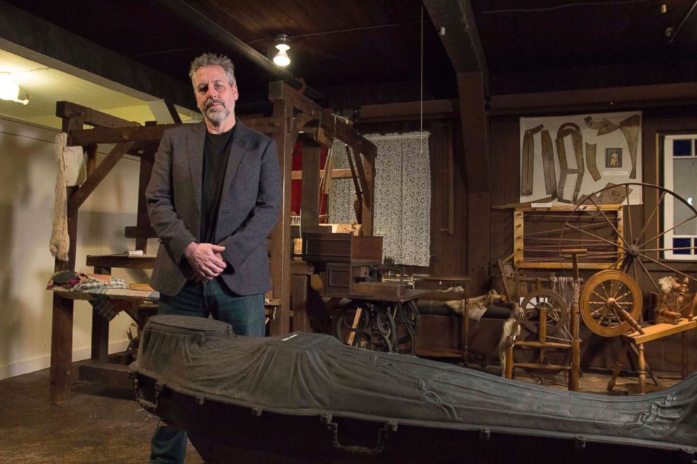 PHOTO: Forensic archaeologist Scott Warnasch with a 19th-century Fisk metallic burial case.