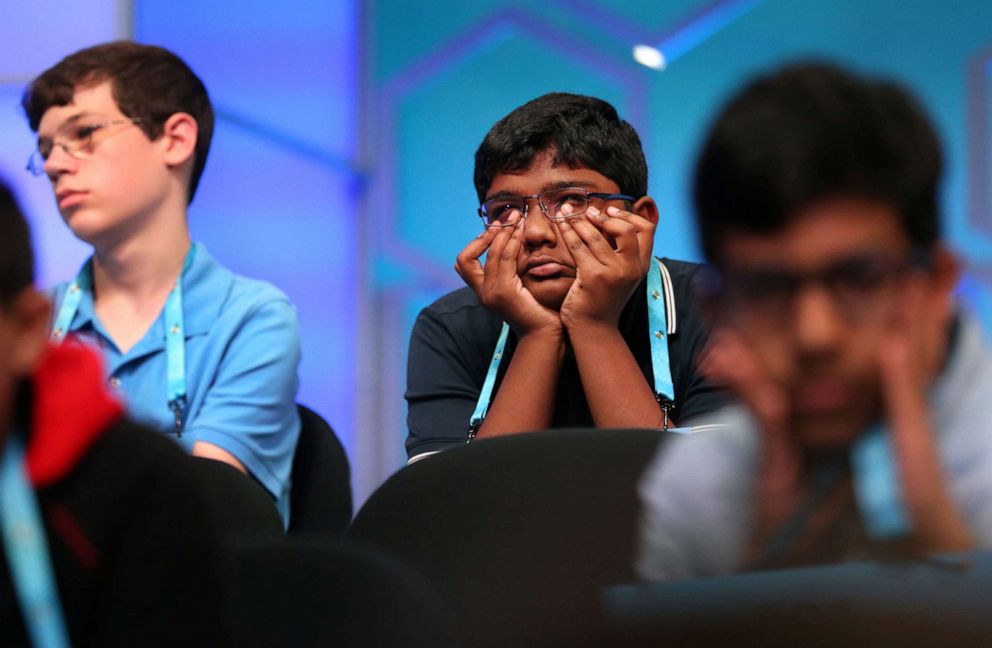 PHOTO: Rohan Raja, 13, waits to compete in the finals of the 92nd annual Scripps National Spelling Bee in National Harbor, Maryland, May 30, 2019.