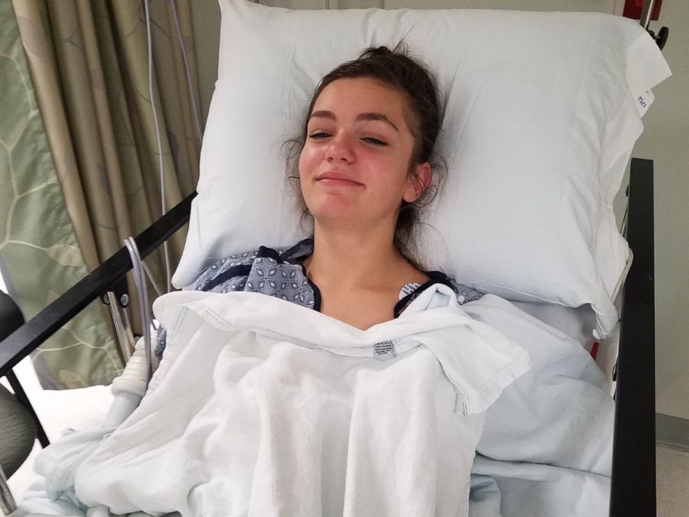 PHOTO: Megan Pagnini, 13, was attacked by a sea lion on Friday, June 14, 2019, and suffered a deep gash to her leg.