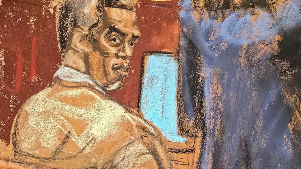 PHOTO: Sean "Diddy" Combs attends his sex trafficking trial in New York City, New York, U.S., May 21, 2025 in this courtroom sketch.