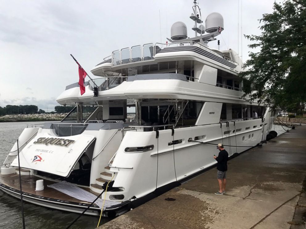 PHOTO: The SeaQuest yacht owned by Education Secretary Betsy DeVos' family sits docked in Huron, Ohio, July 20, 2018.