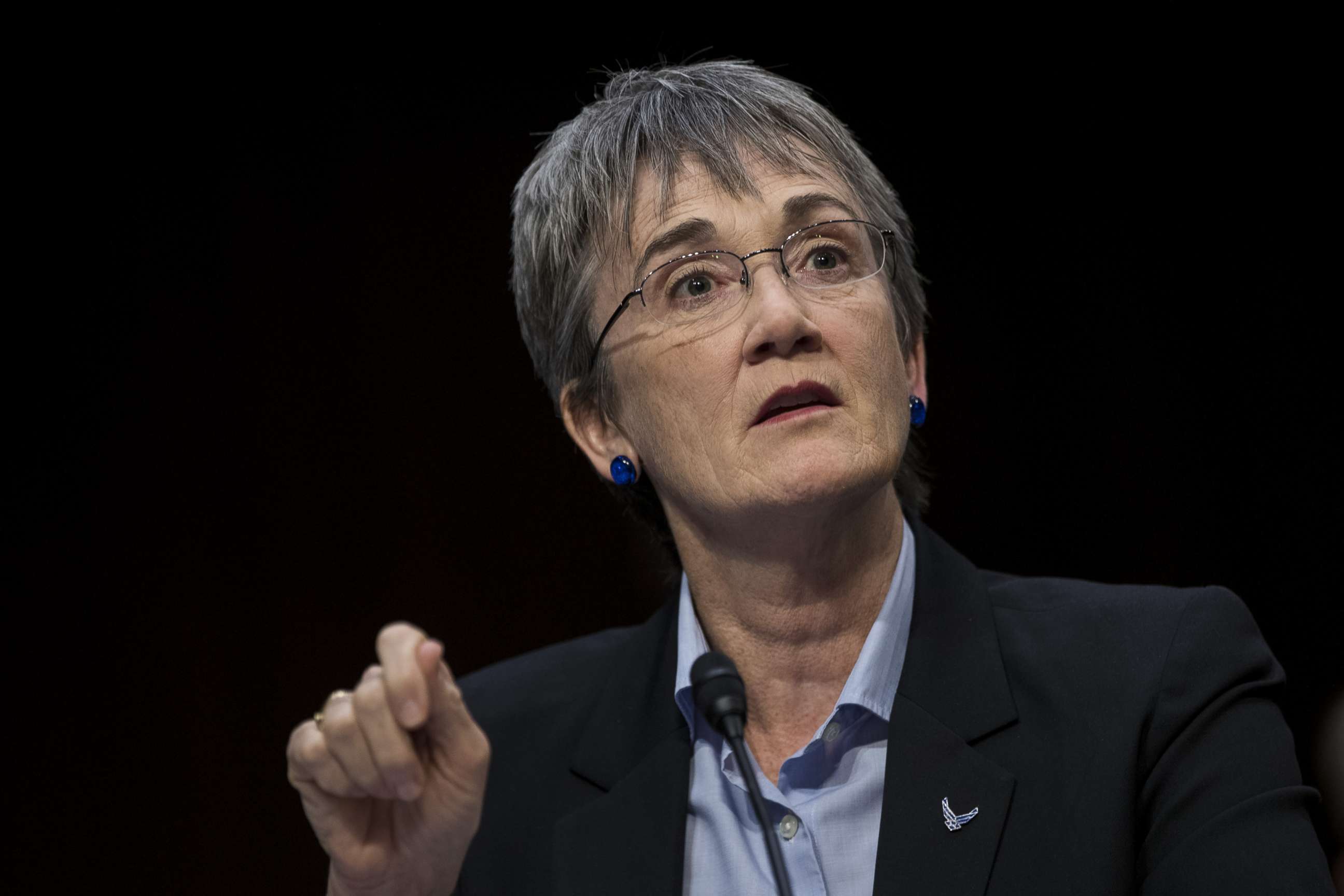 PHOTO: Heather Wilson, Secretary of the U.S. Air Force, testifies during a Senate Judiciary Committee hearing concerning firearm accessory regulation and enforcing federal and state reporting to the NICS, Dec. 6, 2017 in Washington.