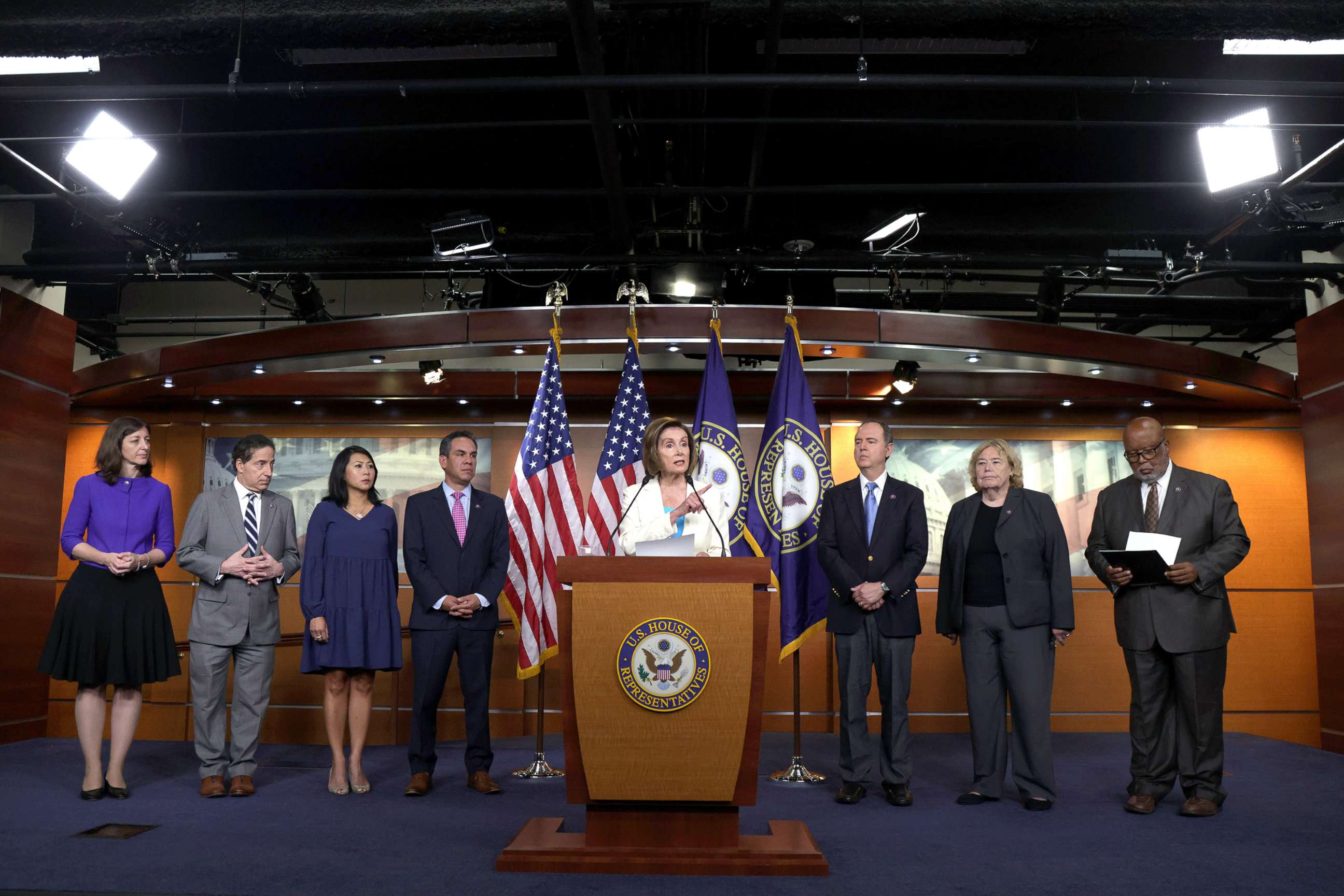 PHOTO: Speaker of the House Rep. Nancy Pelosi announced her appointments of House Democratic members to the select committee to investigate the January 6th attack on the U.S. Capitol, July 1, 2021.