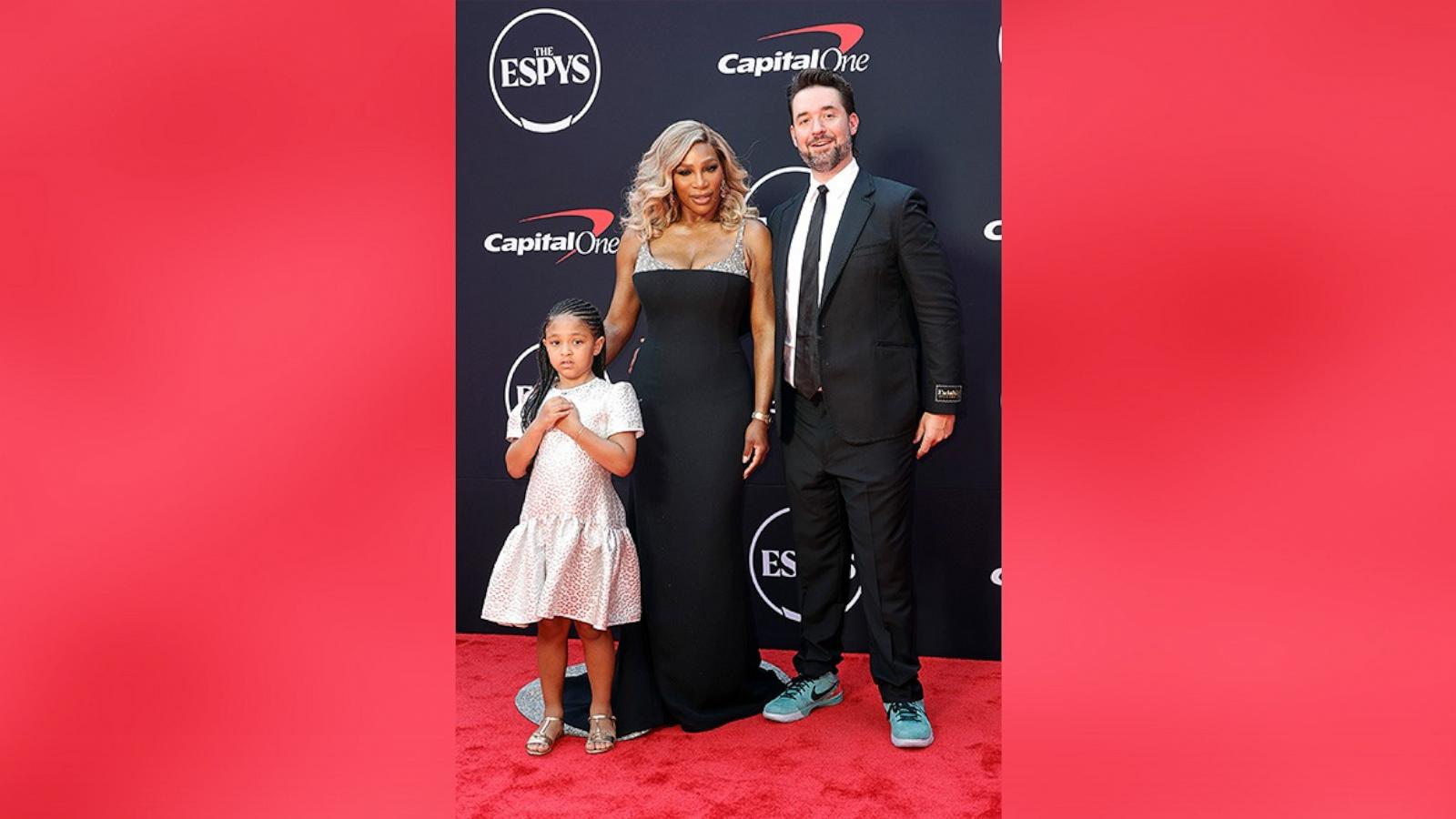 PHOTO: Alexis Olympia Ohanian Jr., Serena Williams and Alexis Ohanian attend the 2024 ESPY Awards, on July 11, 2024, in Hollywood, Calif.