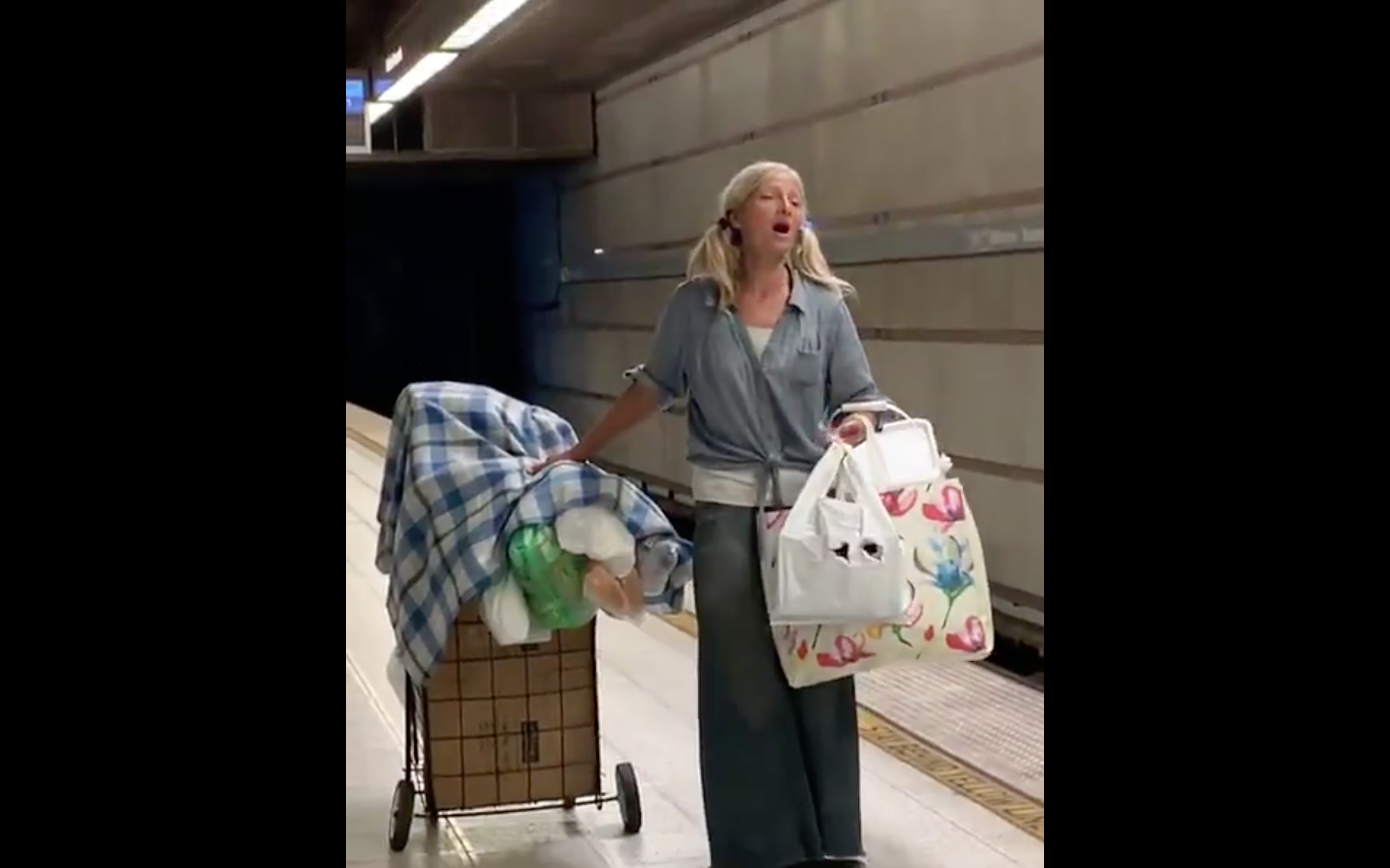 PHOTO: The Los Angeles Police Department posted this video to their Twitter account of a woman singing in the Los Angeles subway.