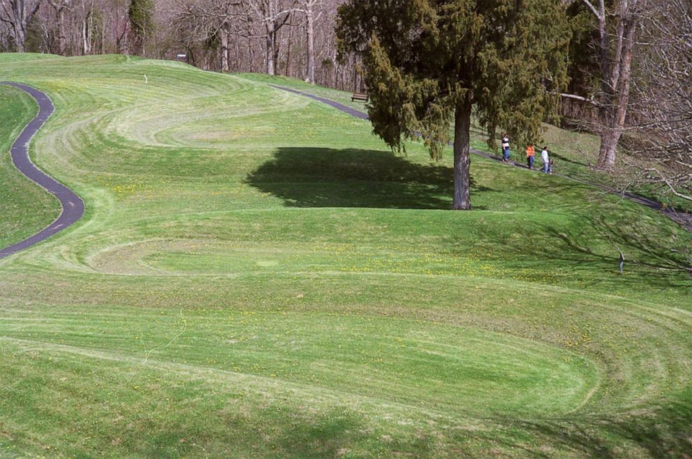 PHOTO: In this undated photo, visitors walk near Serpent Mound in southern Ohio. 