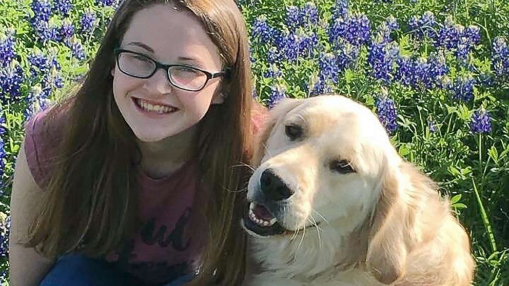 PHOTO: Hannah Westmoreland is pictured with her service dog Journey.