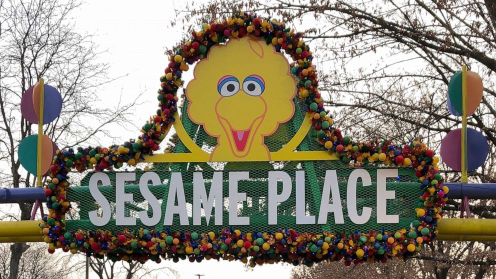 PHOTO: Big Bird is shown on a sign near an entrance to Sesame Place in Langhorne, Pa., Dec. 26, 2019.