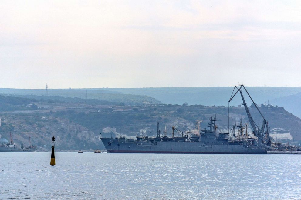 PHOTO: A ship is seen in Sevastopol bay on Aug. 12, 2015 in Sevastopol, Crimea. 