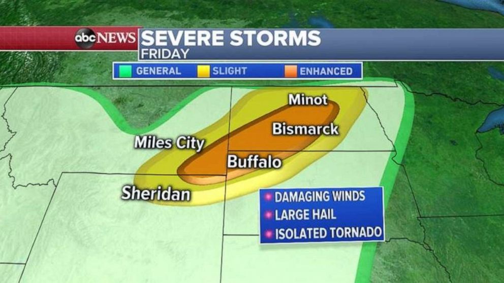 PHOTO: Severe weather is possible in the Northern Plains on Friday.