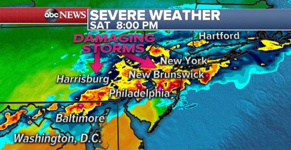 Damaging storms are possible across southern New Jersey.