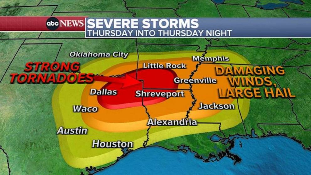 PHOTO: Severe storms are predicted for March 2, 2023.