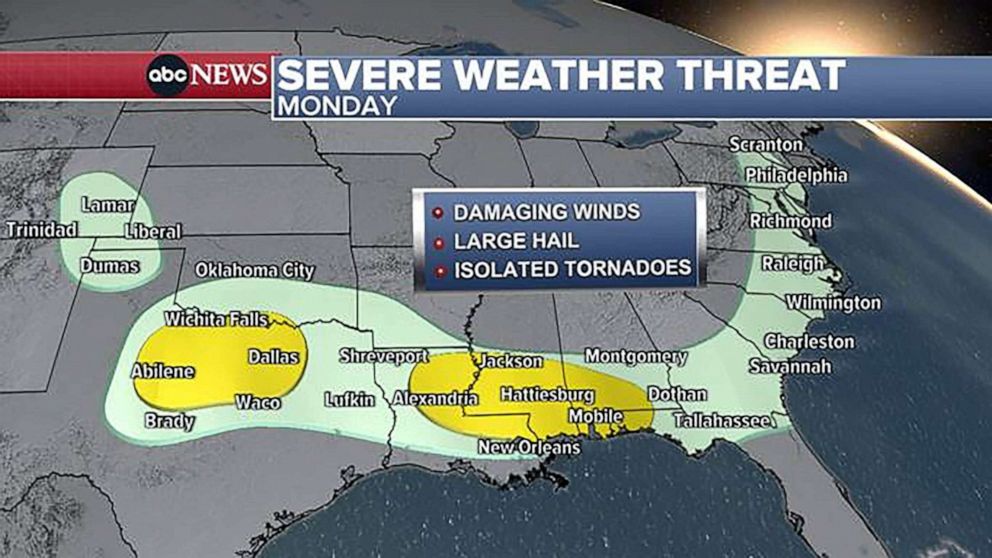 PHOTO: Monday's map