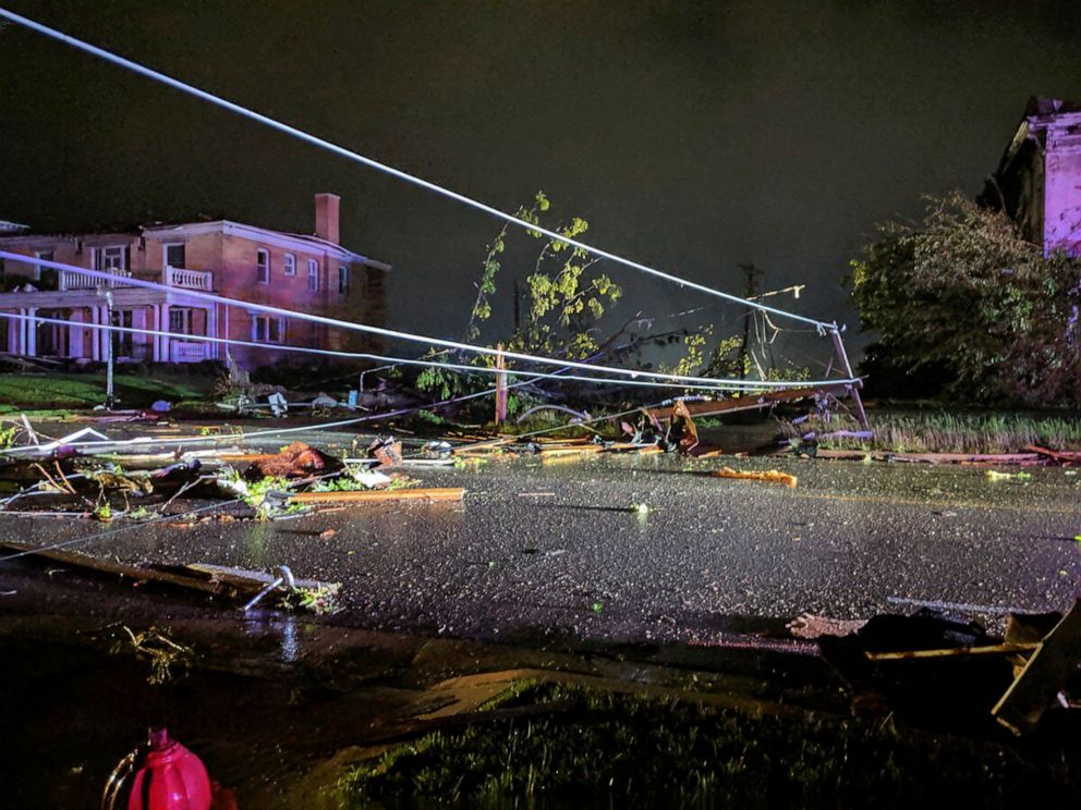 PHOTO: This image posted on Twitter account of Stechshultsy shows tornado-hit Jefferson City. Mo., May 23, 2019. 