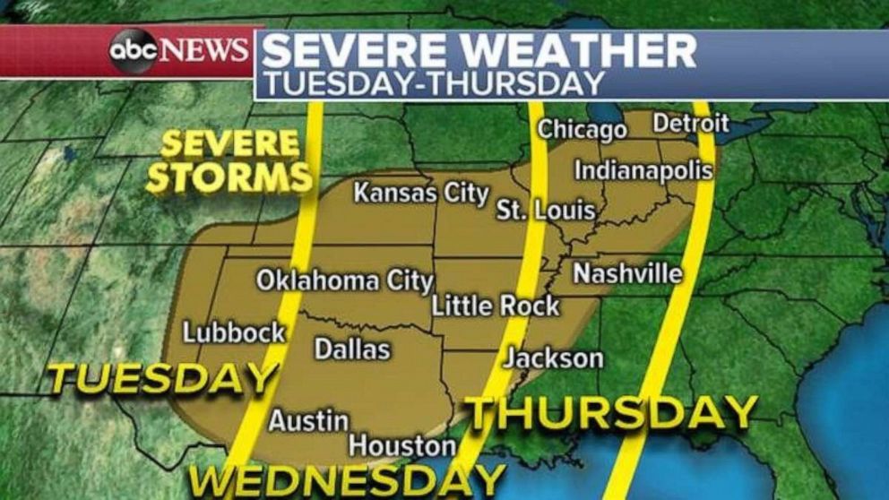 PHOTO: Severe weather is looking increasingly likely during the middle of the week ahead.