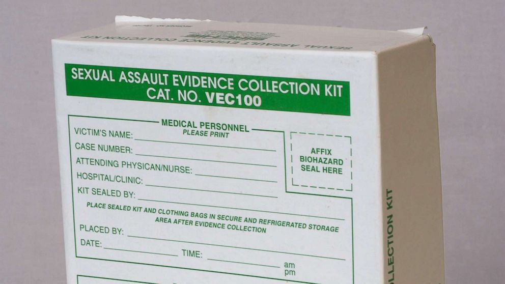 An undated photo of sexual assault evidence collection kit.
