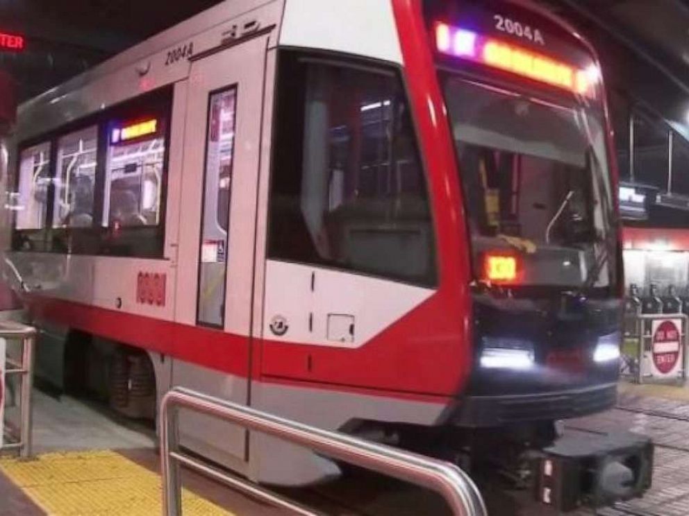 PHOTO: A woman was dragged onto the tracks by a Muni train in San Francisco on Friday, April 12, 2019, after getting stuck in a closing door. The state is now investigating the safety of the doors.